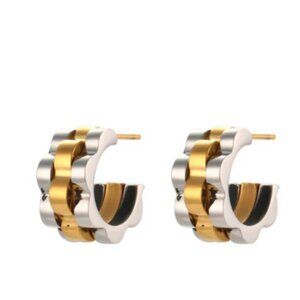 Watchband Women's Huggies/Earrings Stainless Steel Silver Gold NEW